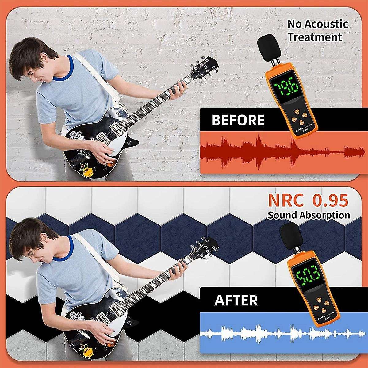 12 Pack Acoustic Panels,-adhesive Acoustic Panels,sound Proof Foam Panels,soundproof Wall Panels,bl