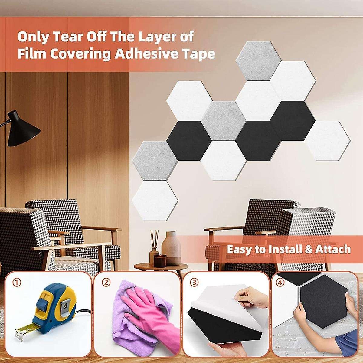 12 Pack Acoustic Panels,-adhesive Acoustic Panels,sound Proof Foam Panels,soundproof Wall Panels,wh