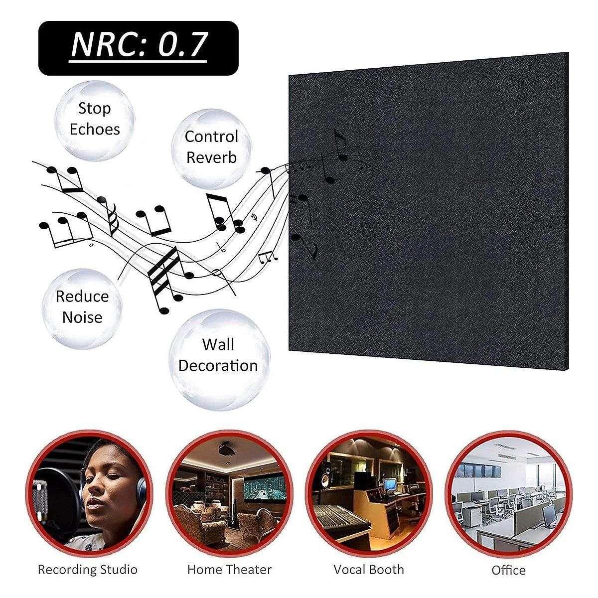 12 Pack Acoustic Panels ,12 X 12 X 0.3inch Wall and Ceiling Sound Absorbing Panels,for Home,recordi
