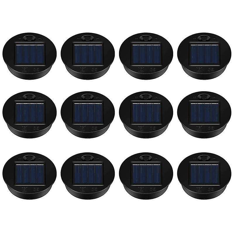 12 Pack Replacement Solar Light Parts Solar Light Replacement Tops Waterproof LED Solar Panel Lanter