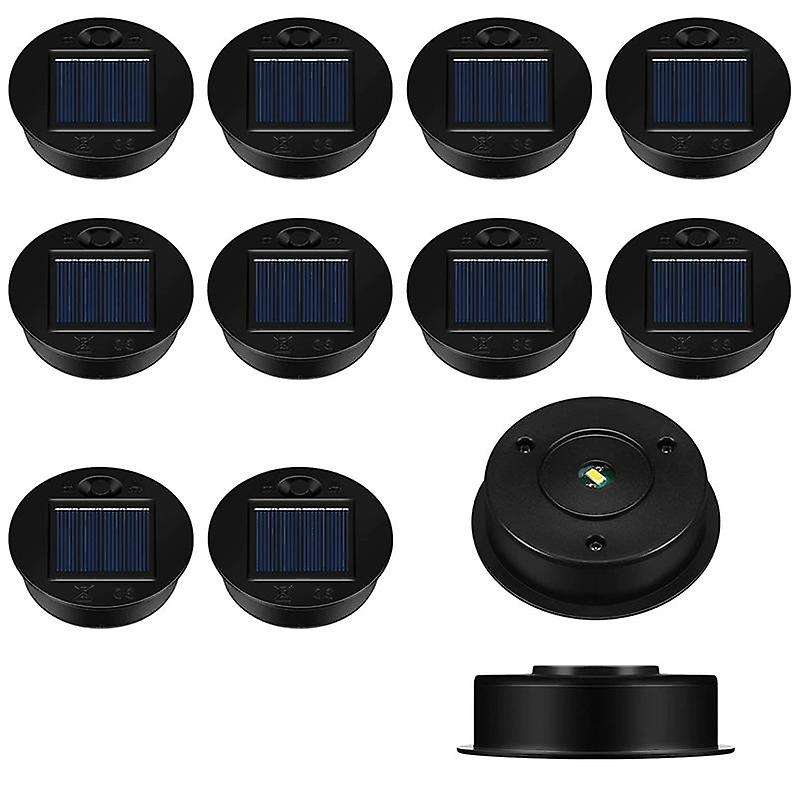 12 Pack Replacement Solar Light Parts Solar Light Replacement Tops Waterproof LED Solar Panel Lanter