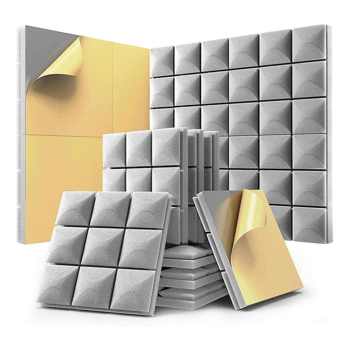 12 Pack Sound Proof Foam Panels with Self-adhesive, 12 X 12 X 2 Inches Acoustic Panels,soundproof Wa