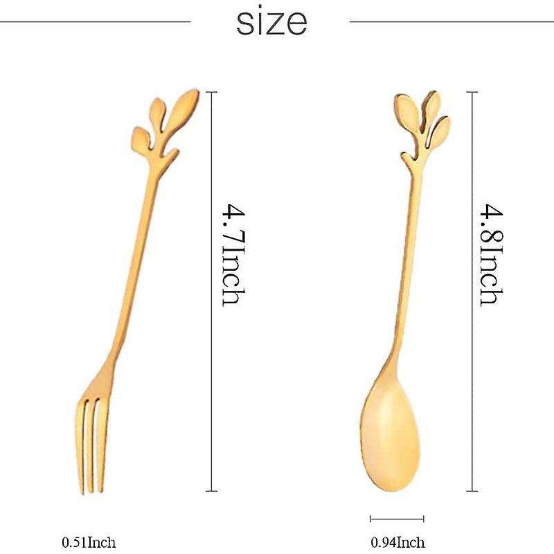 12 Packs of Stainless Steel Compatiblek and Spoon Set, Ice Cream Tea Coffee Spoon Tableware Kitchen