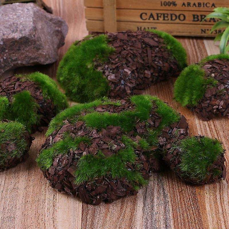 12 Pcs Artificial Moss Rocks Decorative,artificial Rock, Moss Decor for Garden Decor Diy Floral Arr