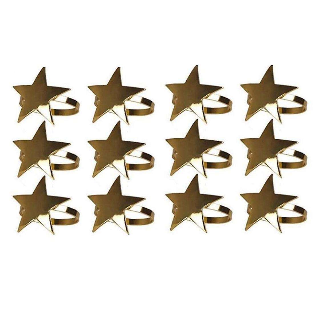 12 Pcs Five-Pointed Star Napkin Ring,Christmas Napkin Ring Suitable for Holiday Parties,Dinners,Wedd