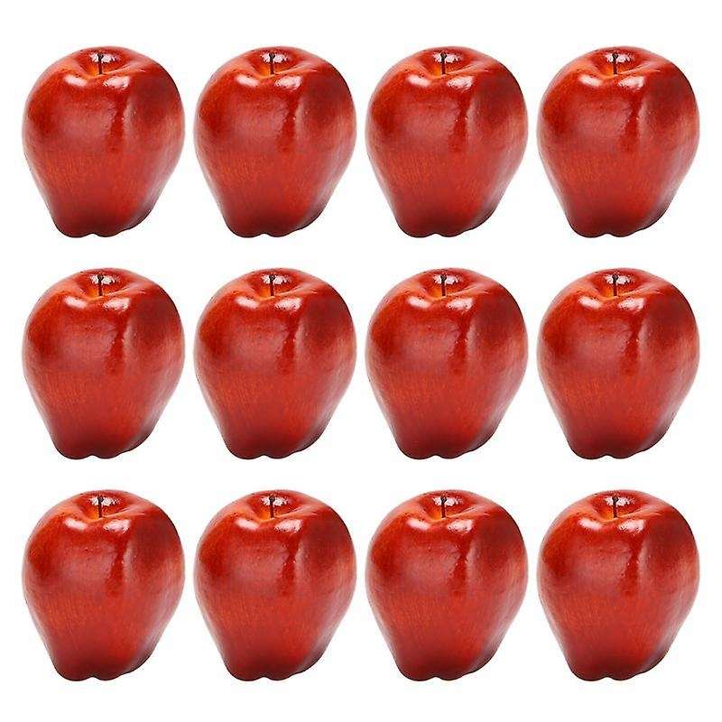 12 Pcs Fruit Apples Artificial Apples Lifelike Simulation Red Apples Home House Decor for Still Life