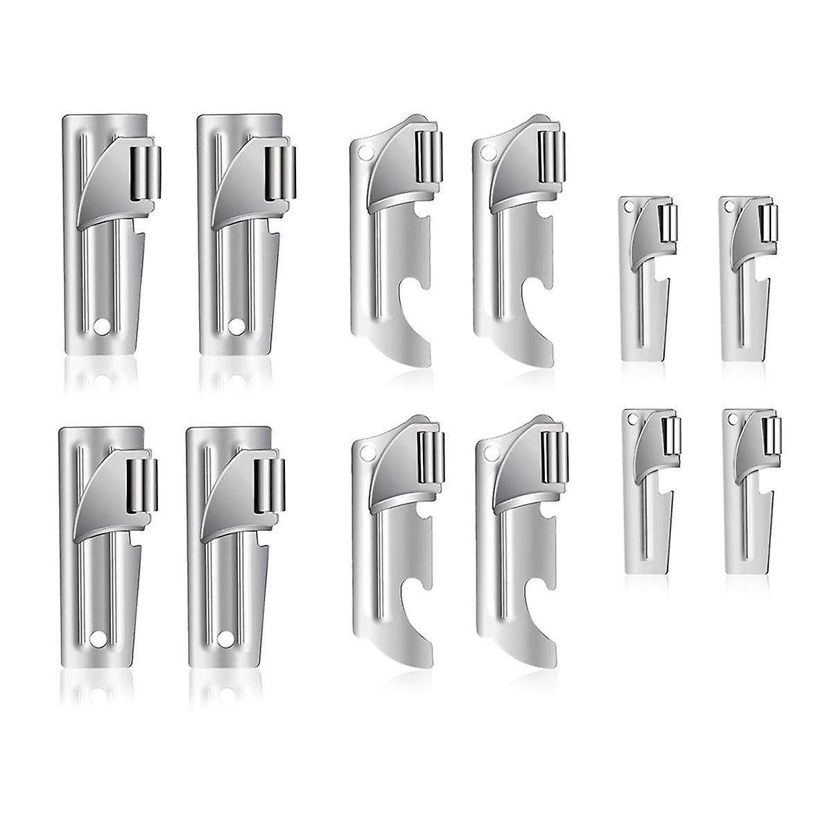 12 Pieces Can Openers, Camping Can Openers with Key Rings, P-38, P-51 and P-57 Stainless Steel, Port