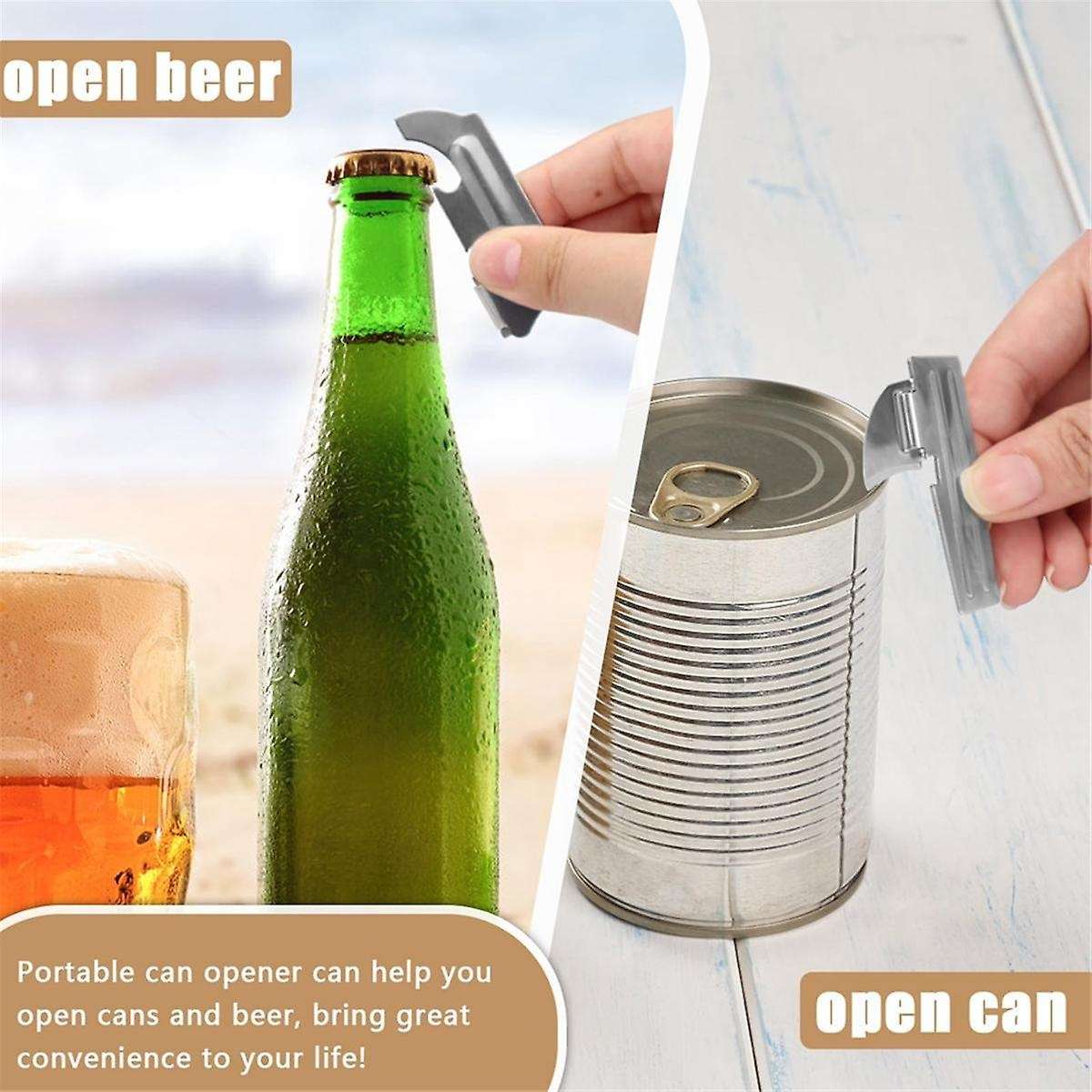 12 Pieces Can Openers, Camping Can Openers with Key Rings, P-38, P-51 and P-57 Stainless Steel, Port