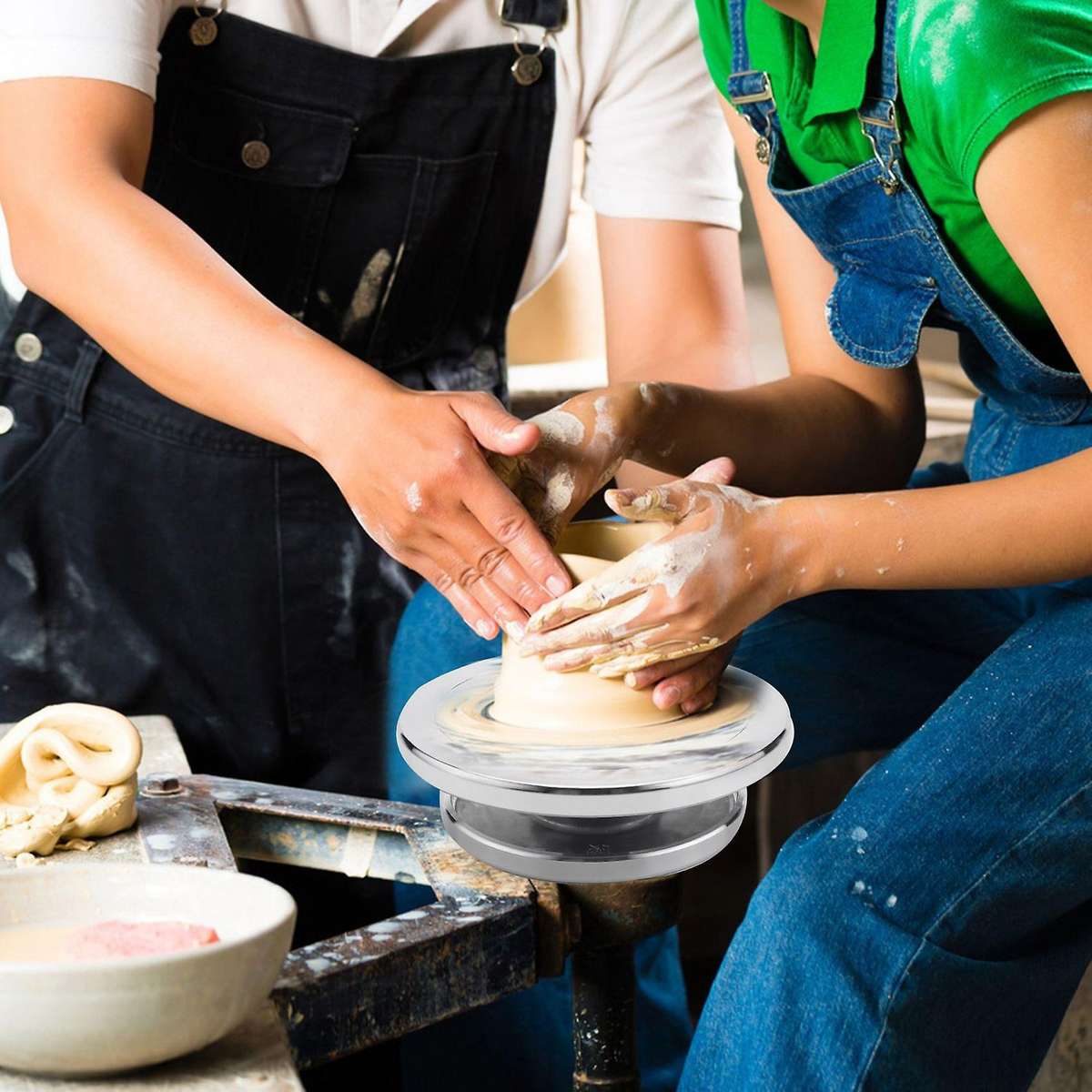 12/15cm Double Face Use Aluminum Turntable for Ceramic Clay Sculpture Platform Pottery Wheel Rotati