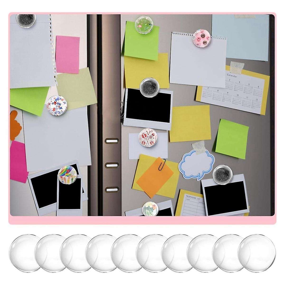 124Pcs Craft Magnets Glass W Adhesive Backing and Transparent Clear DIY Craft Sticker