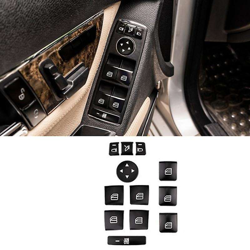 12PCS Car Door Armrest Window Switch Button Trim Cover Sticker for ML GL C E G Class W204 X166