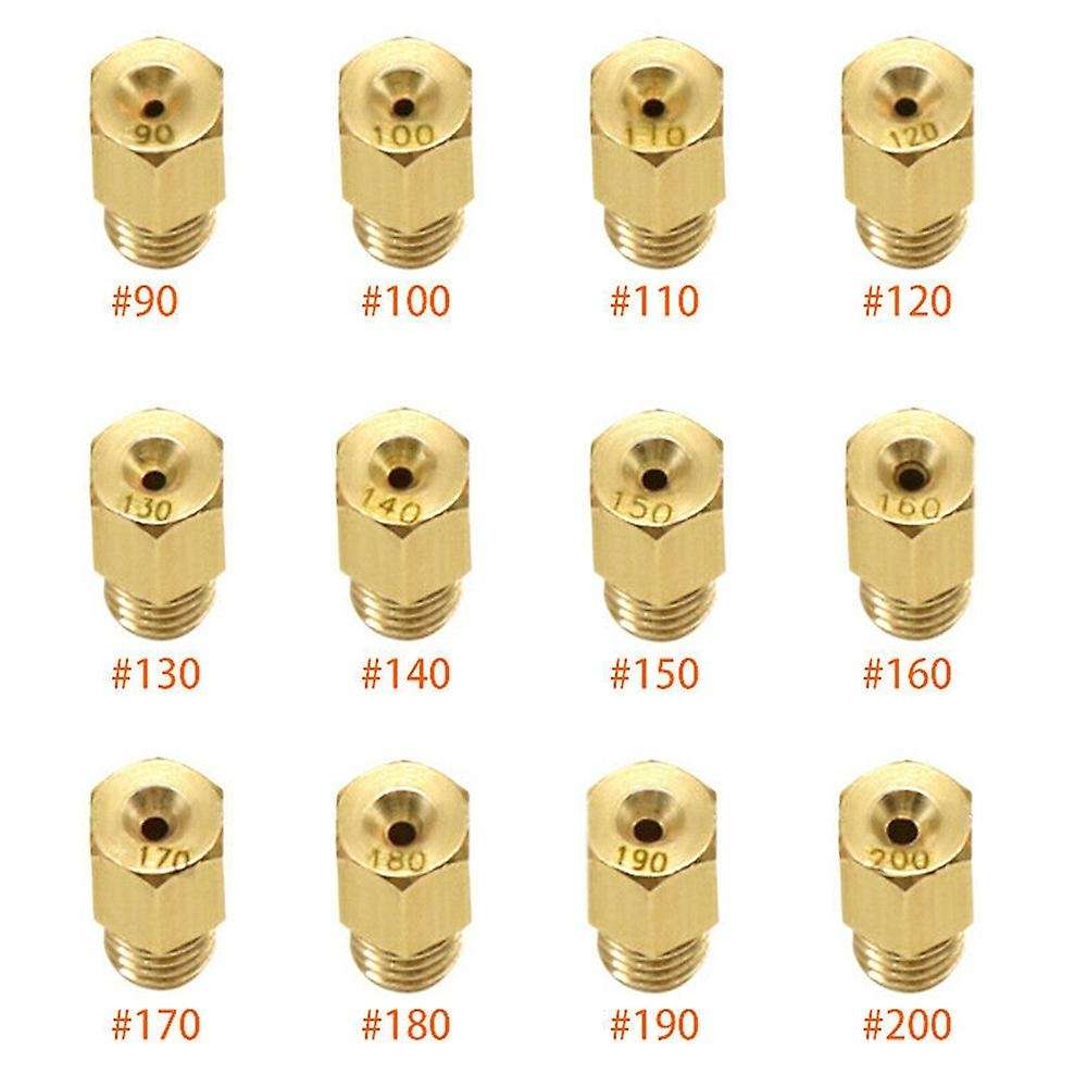 12pcs Motorcycle Carburetor Main Jet Carburettor Main Nozzle Gauge Nozzle for Mikuni Vm Tm 90- 200