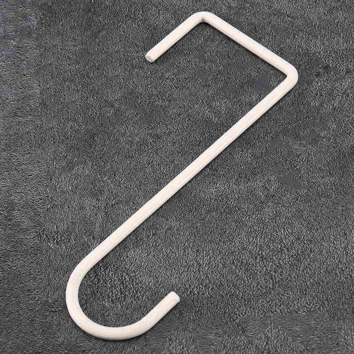 12pcs Metal Fence Hooks, 2x6 Inches Patio Hooks, White Powder Coated Steel Fence Hooks Hangers For