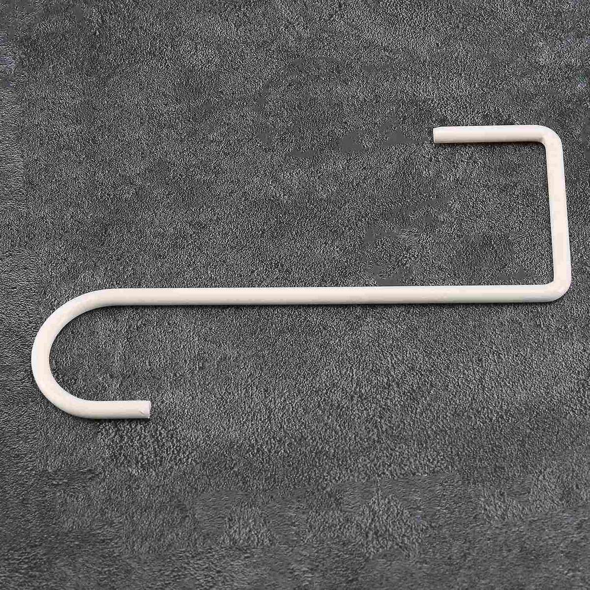 12pcs Metal Fence Hooks, 2x6 Inches Patio Hooks, White Powder Coated Steel Fence Hooks Hangers For