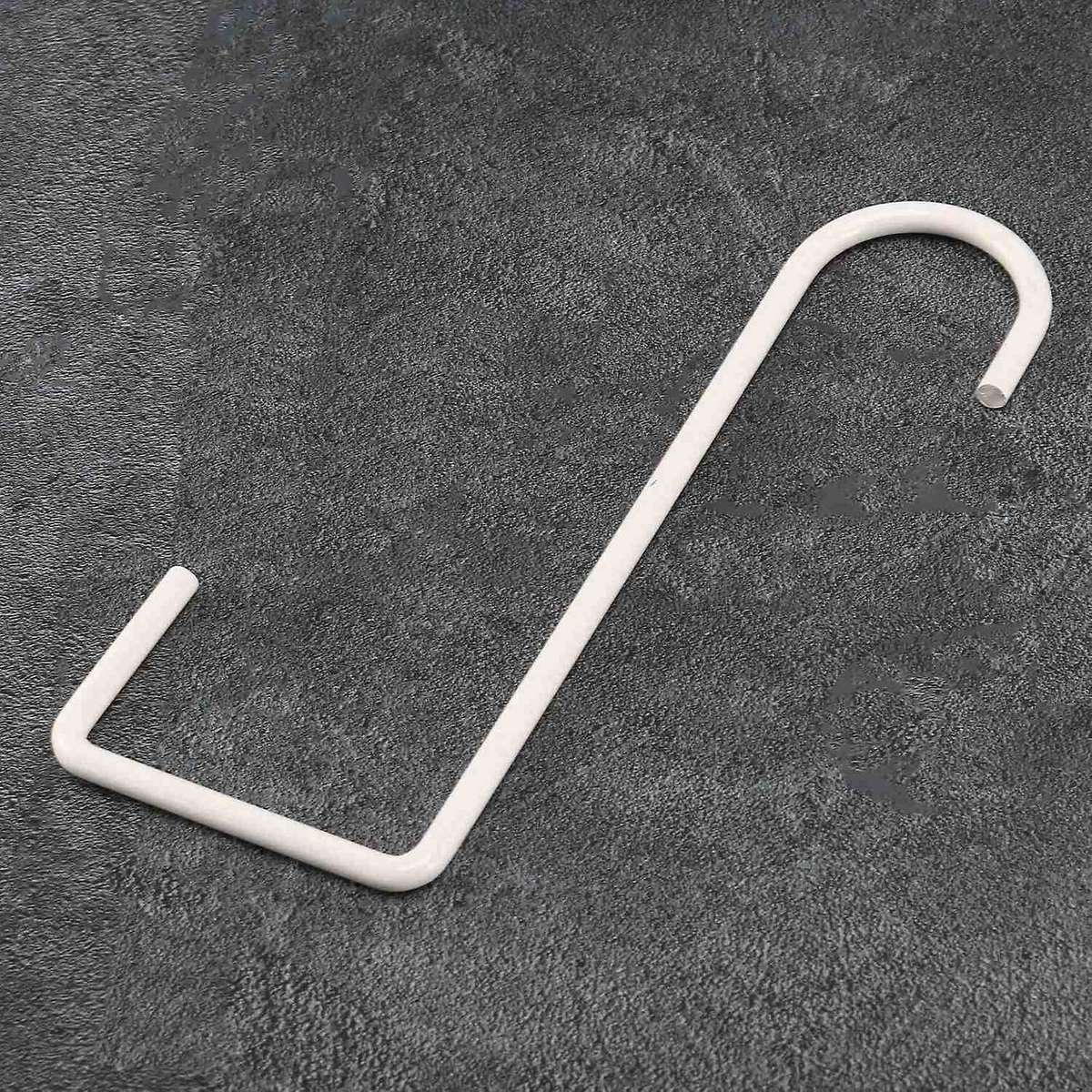 12pcs Metal Fence Hooks, 2x6 Inches Patio Hooks, White Powder Coated Steel Fence Hooks Hangers For