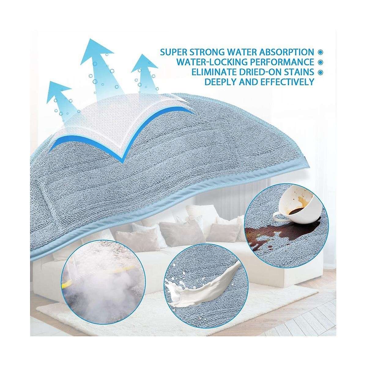 12pcs Mop Pads for S7 S7 + S7 Maxv, S7 Maxv Plus, T7s, T7 Plus, T7s Plus ,g10s, G10s Pro Robot Vacuu