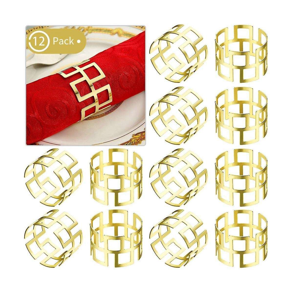 12pcs Napkin Rings Table Napkin Holder Wedding Napkin Ring Table Decoration for Dinner Napkin Ring