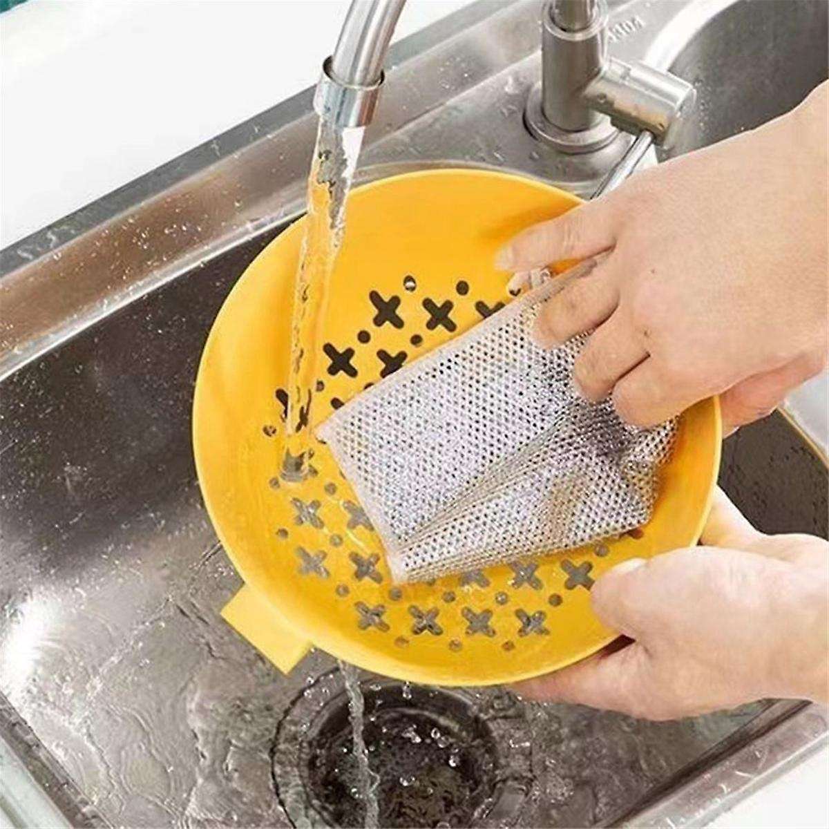12PCS Non-Scratch Wire Dishcloth Multipurpose Wire Dishwashing Rags for Wet and Dry Wire Cleaning Cl