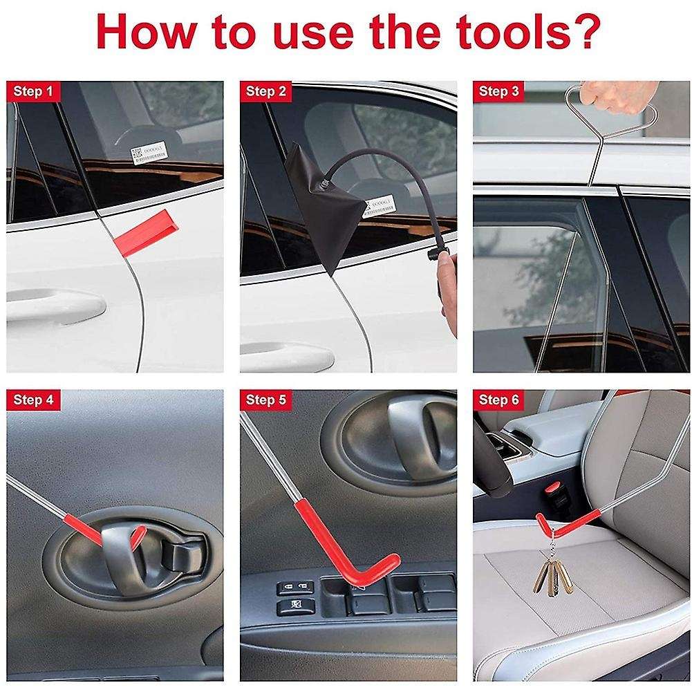 12-Piece Car Tool Kit with Air Wedge, Long-Distance Grab, Car Emergency Kit (Enhanced)