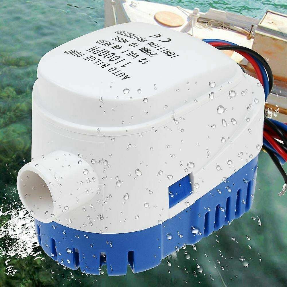 12V 1100GPH Boat Automatic Bilge Water Pump RV Auto Submersible Pump