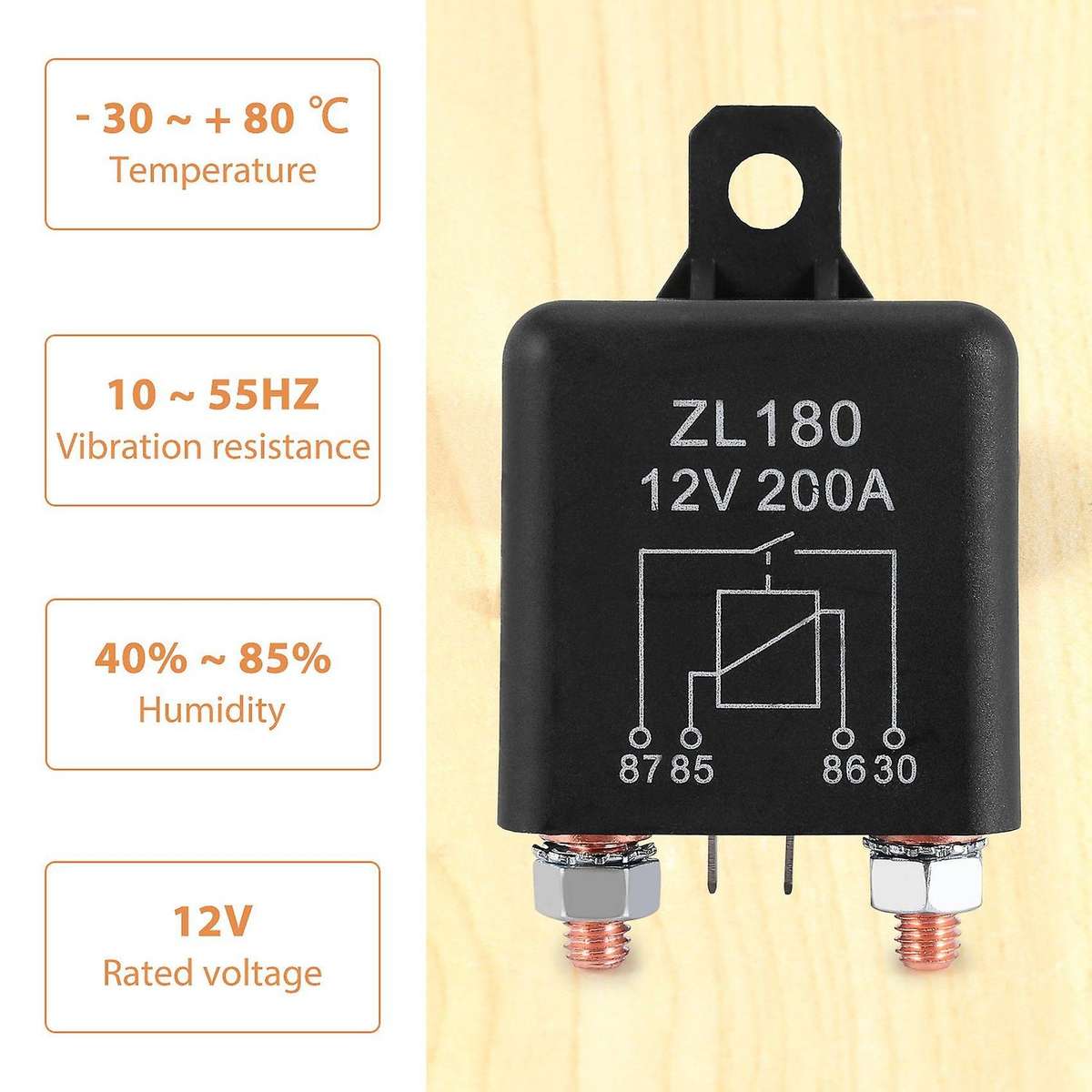 12V 200A Relay Car Truck Engine Automobile Boat Car Starter Heavy Duty Split Charging ZL180 with 2