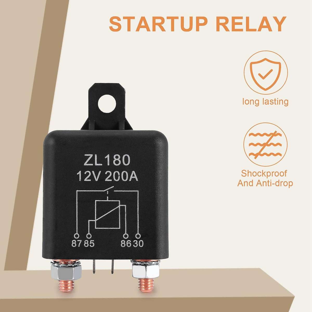 12V 200A Relay Car Truck Engine Automobile Boat Car Starter Heavy Duty Split Charging ZL180 with 2