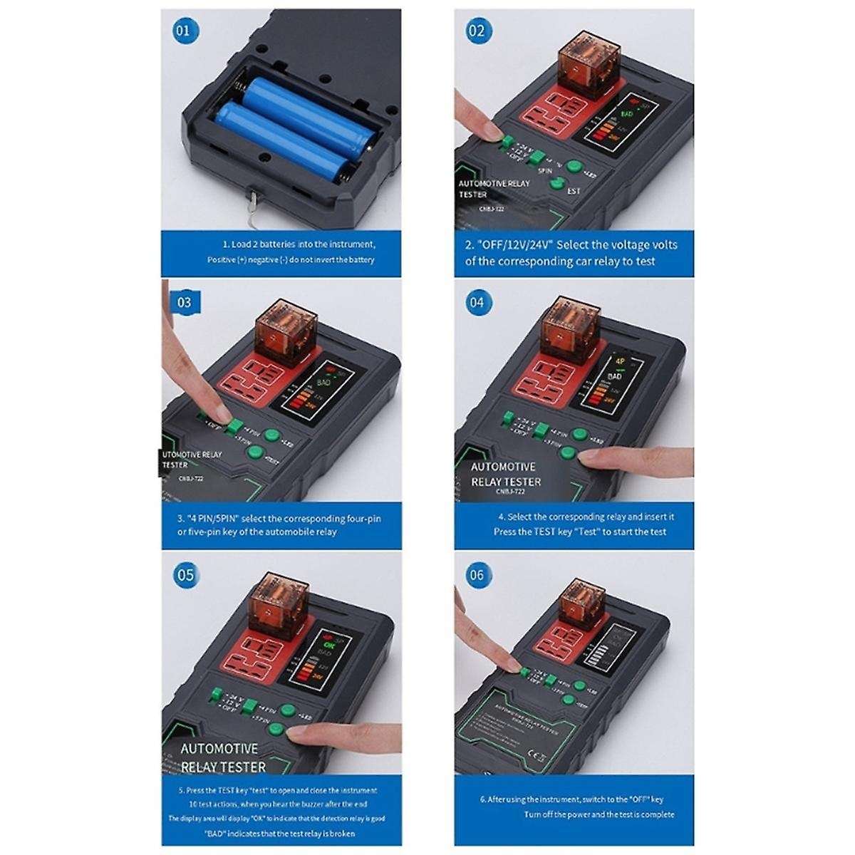 12v 24v Battery Tester Relay Analyzer Alternator Checker Vehicle Cranking Charging System Diagnosti