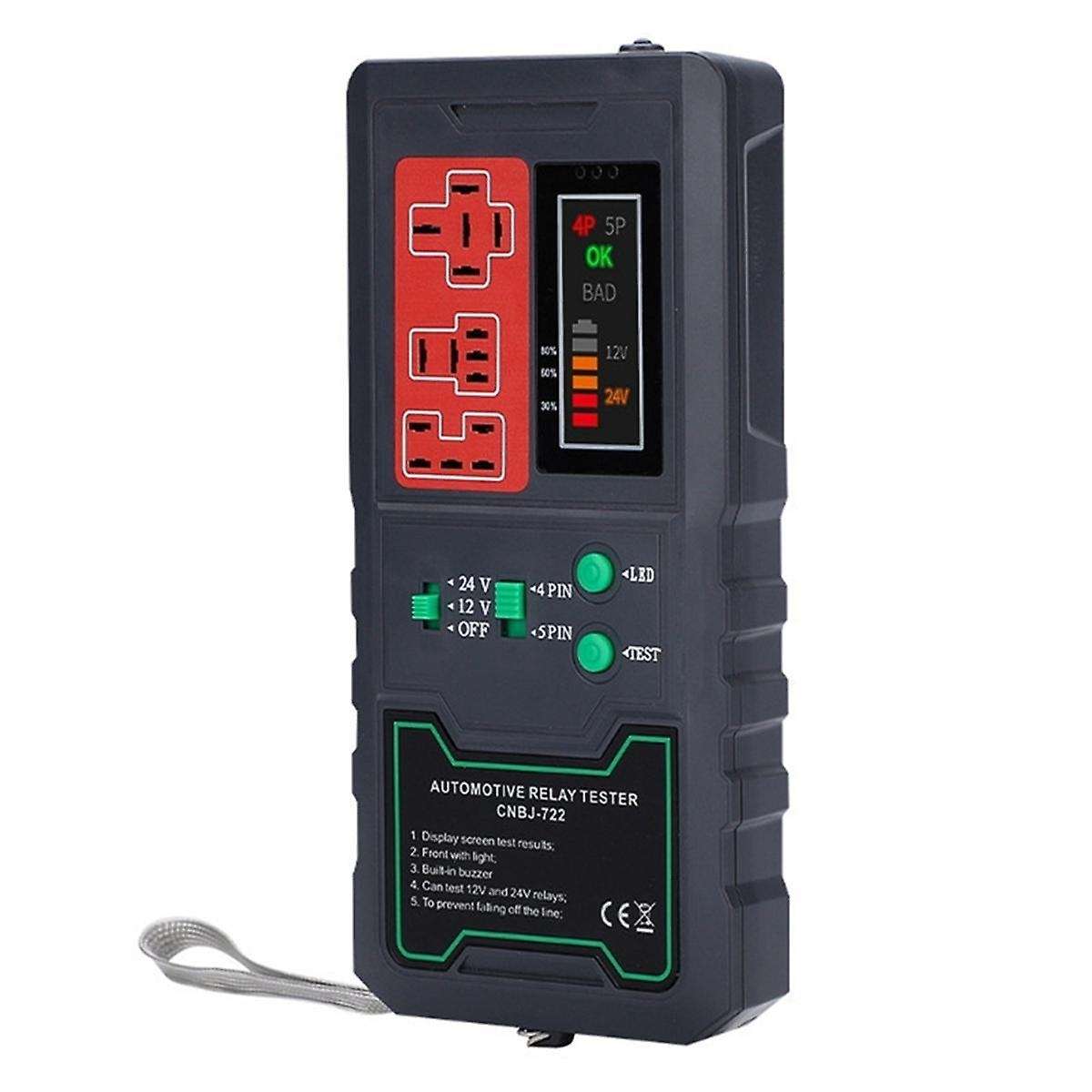 12v 24v Battery Tester Relay Analyzer Alternator Checker Vehicle Cranking Charging System Diagnosti