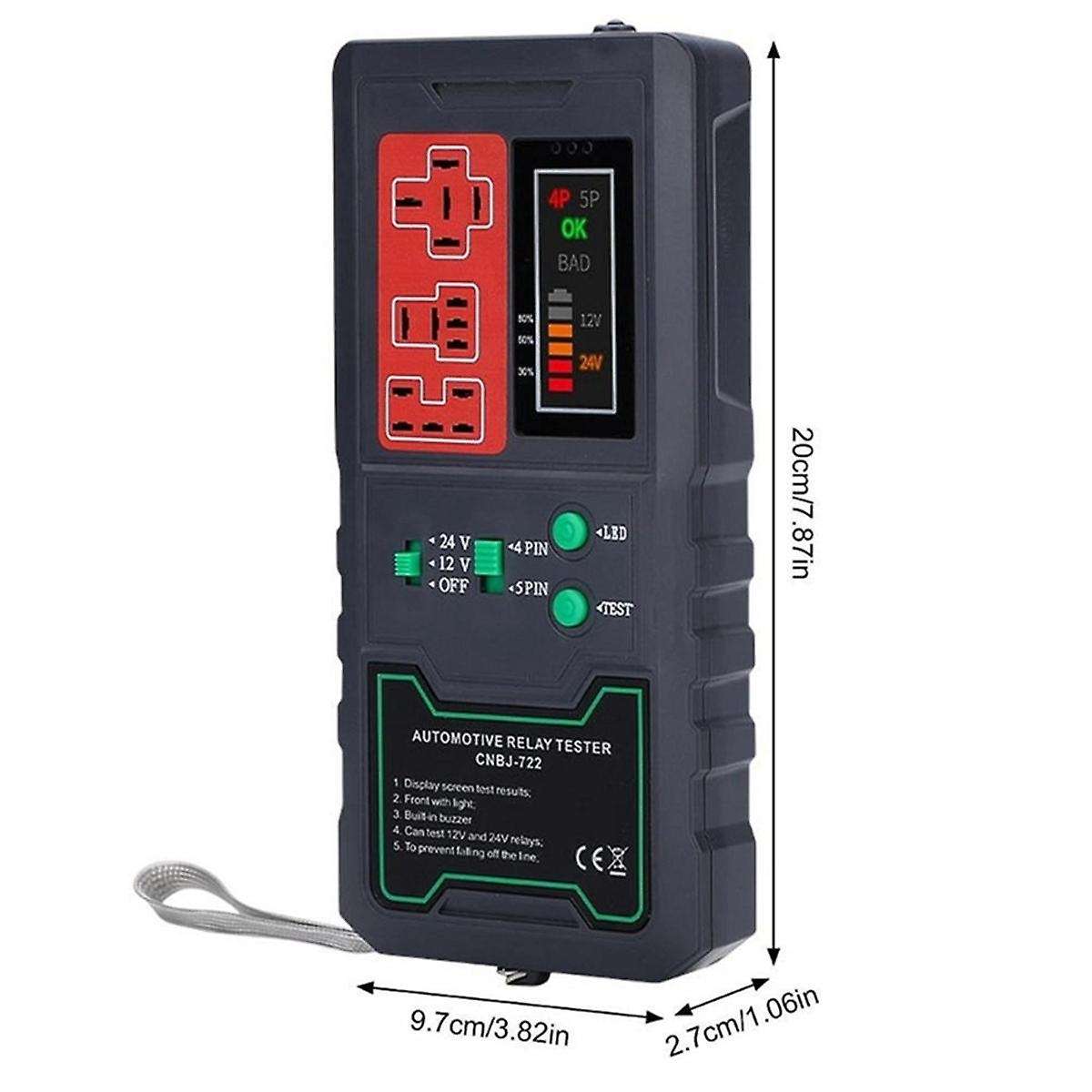 12v 24v Battery Tester Relay Analyzer Alternator Checker Vehicle Cranking Charging System Diagnosti