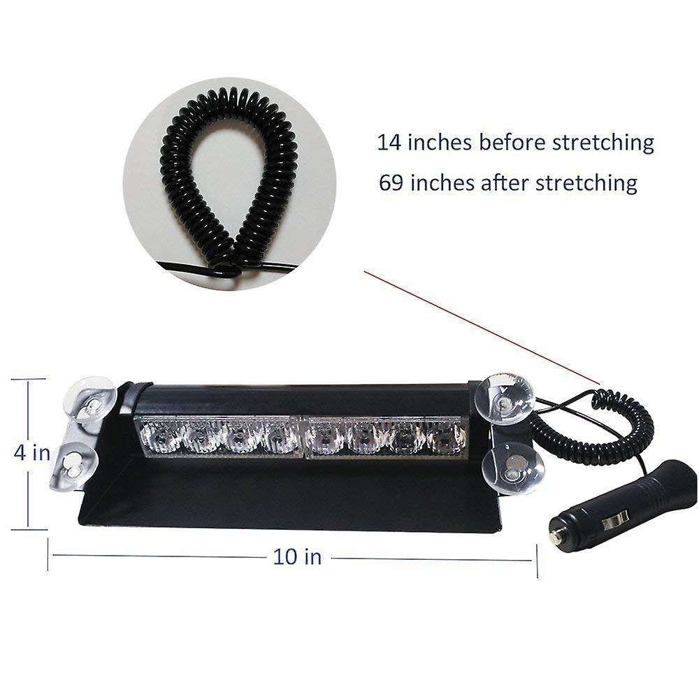 12V 8 Led Car Strobe Warning Light Firemen Police Led Flashing Emergency Signal Lights Fog LampBlue