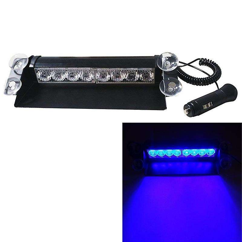 12V 8 Led Car Strobe Warning Light Firemen Police Led Flashing Emergency Signal Lights Fog LampBlue