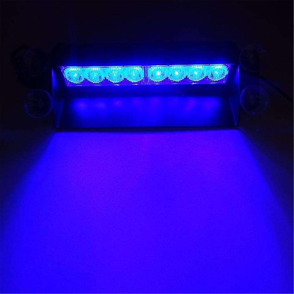 12V 8 Led Car Strobe Warning Light Firemen Police Led Flashing Emergency Signal Lights Fog LampBlue