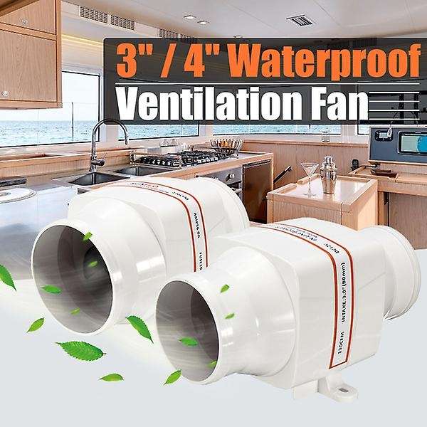 12V Boat Blower 4 Inch 270 CFM In-Line Marine Bilge Engine Galley Boat Cabin Ventilation Fan Boat Ac