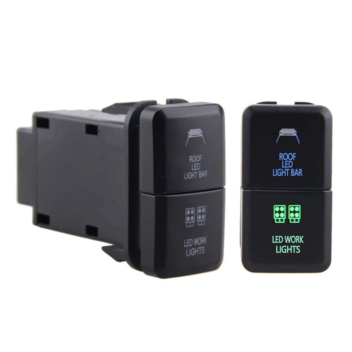 12v Car Dual Led Light Bar Blue/green On-off Push Switch Button for Toyota Prado Reiz Hilux Landcru