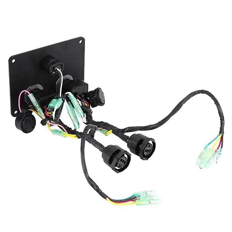 12V Dual Engine Key Switch Panel Main Switch Control Assembly for Outboard Engines 6K1-82570-13-00