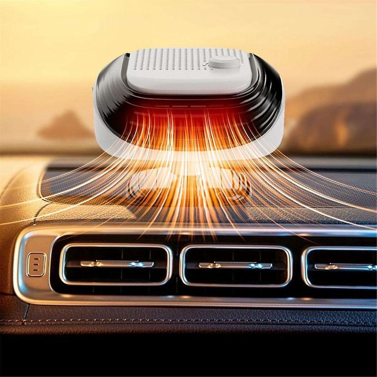 12v Potable Car Defroster Windshield Heater 2-in-1 Heating Cooling Fan for Auto Window Demister with