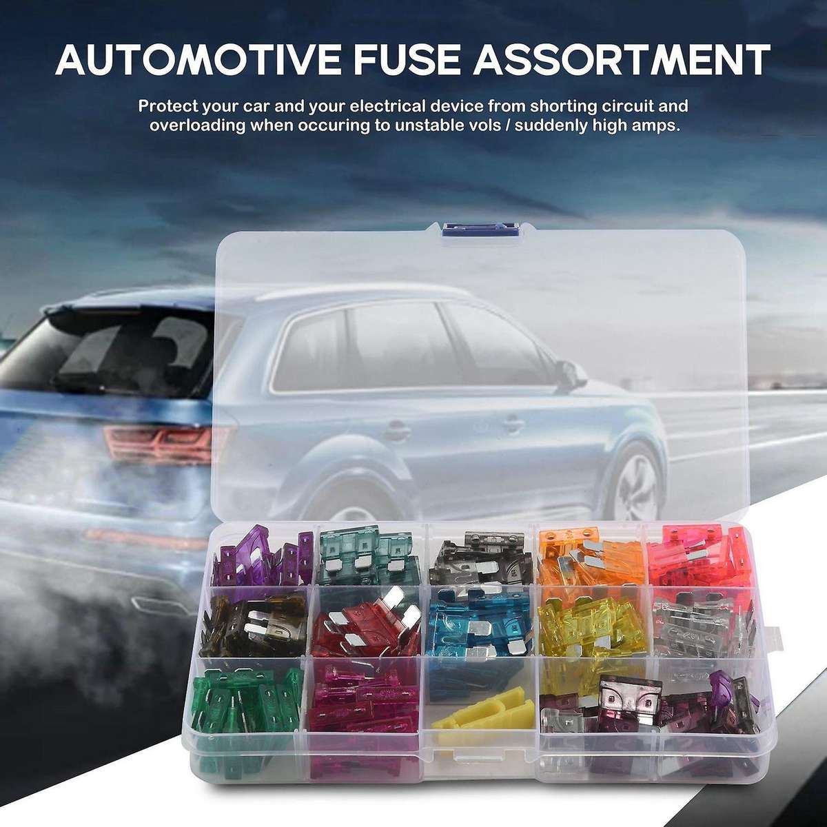 130Pcs Standard Blade Car Fuse Assortment,1A 2A 3A 4A 5A 7.5A 10A 15A 20A 25A 30A 35A 40A Medium Bl