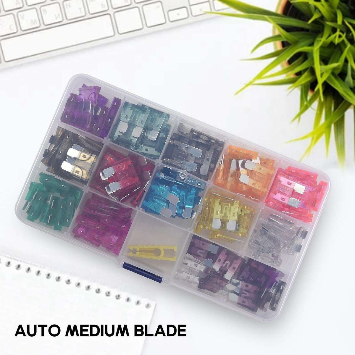 130Pcs Standard Blade Car Fuse Assortment,1A 2A 3A 4A 5A 7.5A 10A 15A 20A 25A 30A 35A 40A Medium Bl