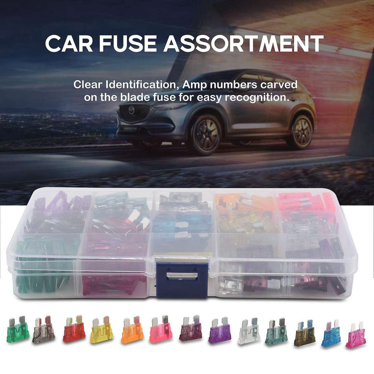 130Pcs Standard Blade Car Fuse Assortment,1A 2A 3A 4A 5A 7.5A 10A 15A 20A 25A 30A 35A 40A Medium Bl
