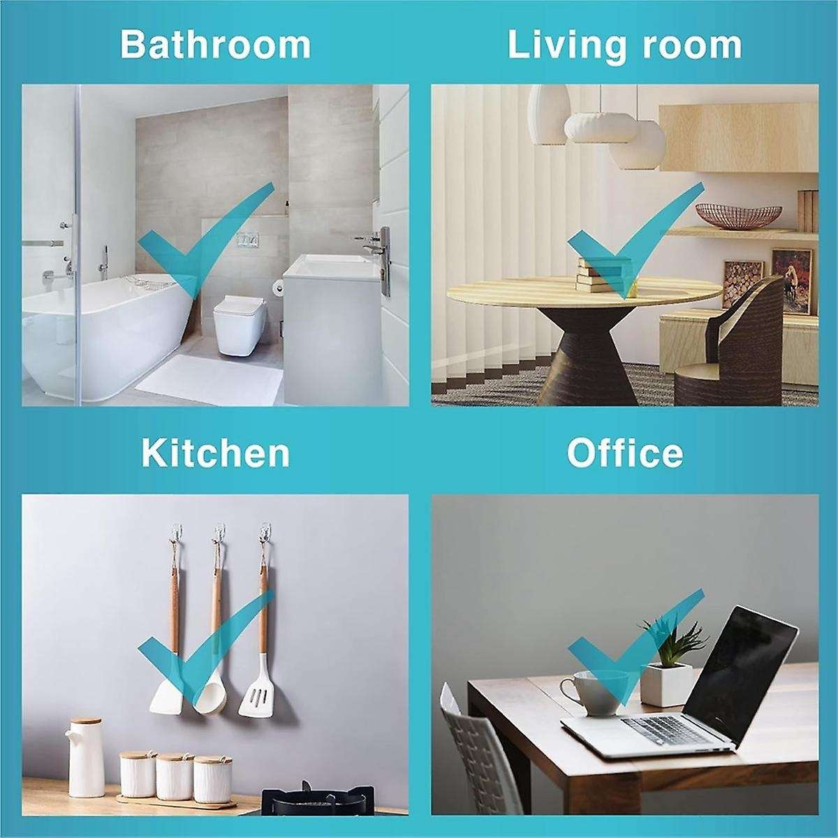 14 Hooks+20 Strips, Utility Hooks, Organize Damage-Free Hanging Hooks Heavy Duty Hooks ,No Tools Wal