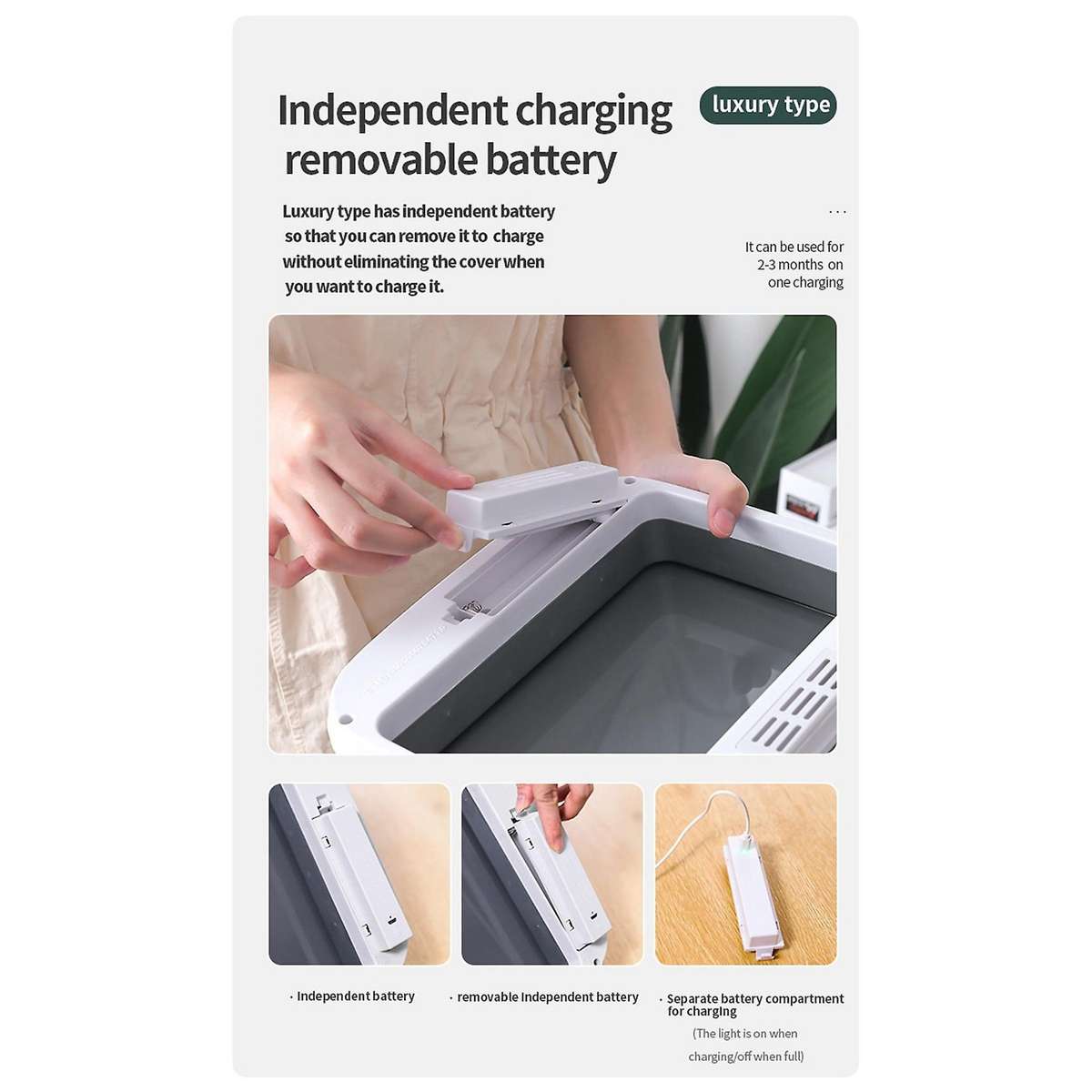 14L Intelligent Trash Can Automatic Sensor Dustbin Electric Waste Bin Rubbish Can for Kitchen,White