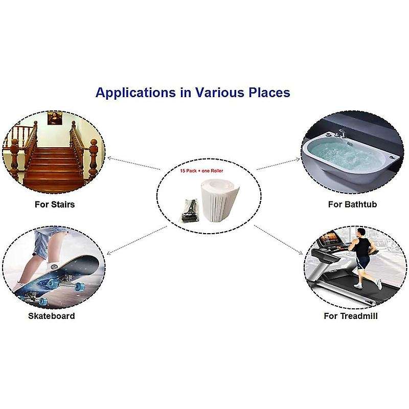 15 Pack, 6X24 Inch,Non Slip Stair Treads,Anti Slip Stair Treads,Anti-Slip Tape,Clear Self Adhesive S