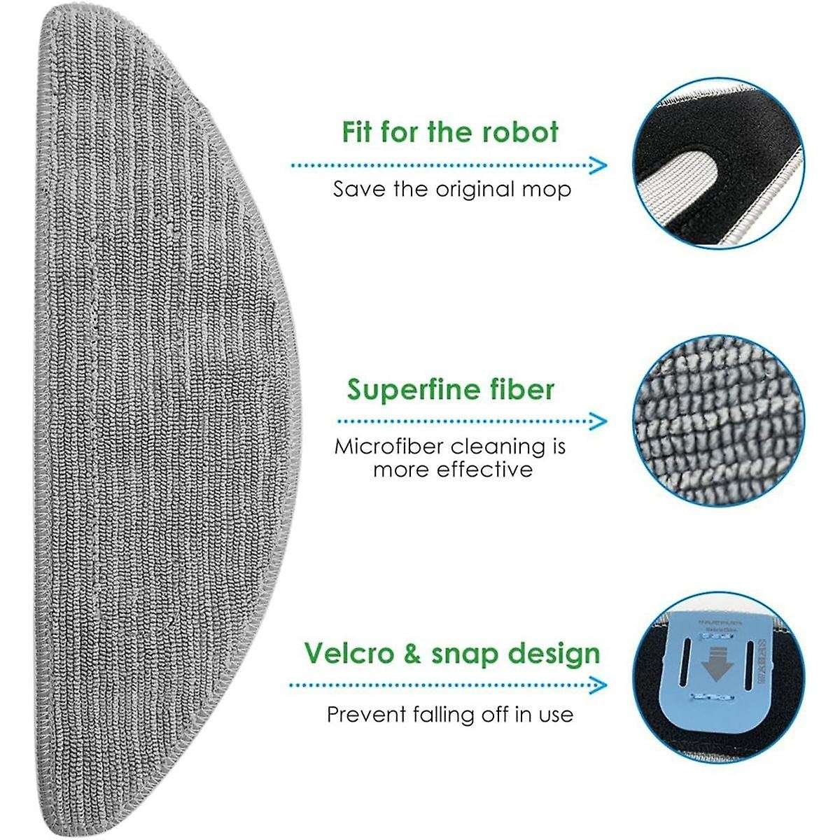 15 Pcs Mop Pads for Combo I5, I5+, J5, J5+ Robot Vacuum Parts Microfiber Washable Reusable Mopping C