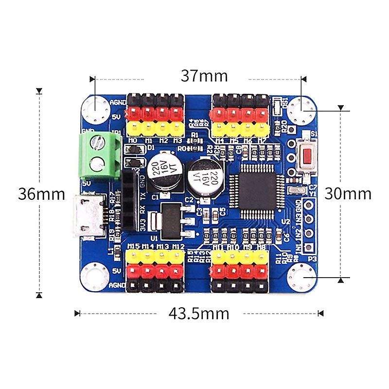 16 Channel PWM Servo Motor Driver Controller Board Module PCB Steering Gear for SG90 DIY Servo Shiel