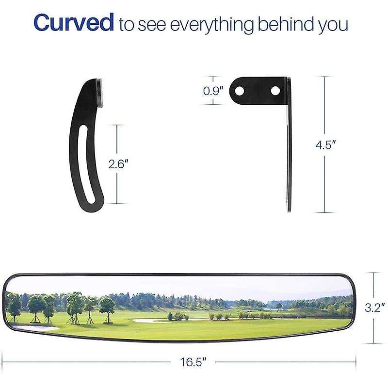 16.5 Inch Universal Wide Rear View Convex Golf Cart Mirror for EZ Go, Club Car, ,180 Degree Extra Wi