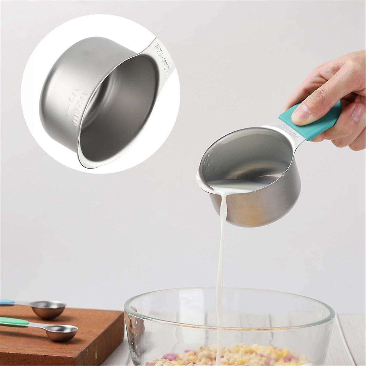 16Pc Magnetic Stainless Steel Measuring Cups&Spoons Set, 7 Heavy Duty Cups,8 Double Sided Spoons wit
