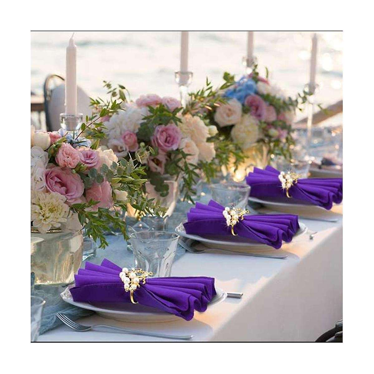 16pcs Napkin Rings Diamond Deer Napkin Ring Crystal Xmas Rhinestone Cloud Napkin for Xmas, Wedding