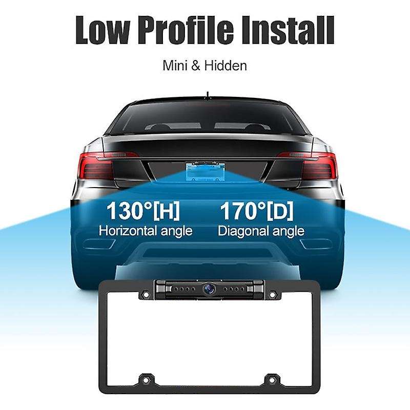 170 Degree Car License Plate Backup Camera WiFi Wireless Rear View Cam for Android IOS