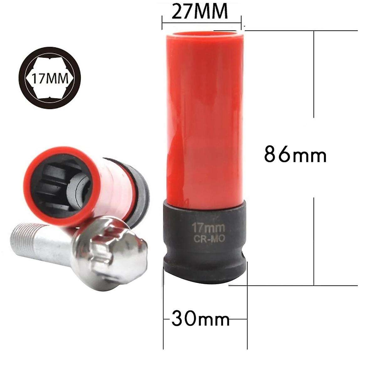 17mm Universal Wheel Lock Nut Removal Socket Wrench for S Series Wrench Repair Tools