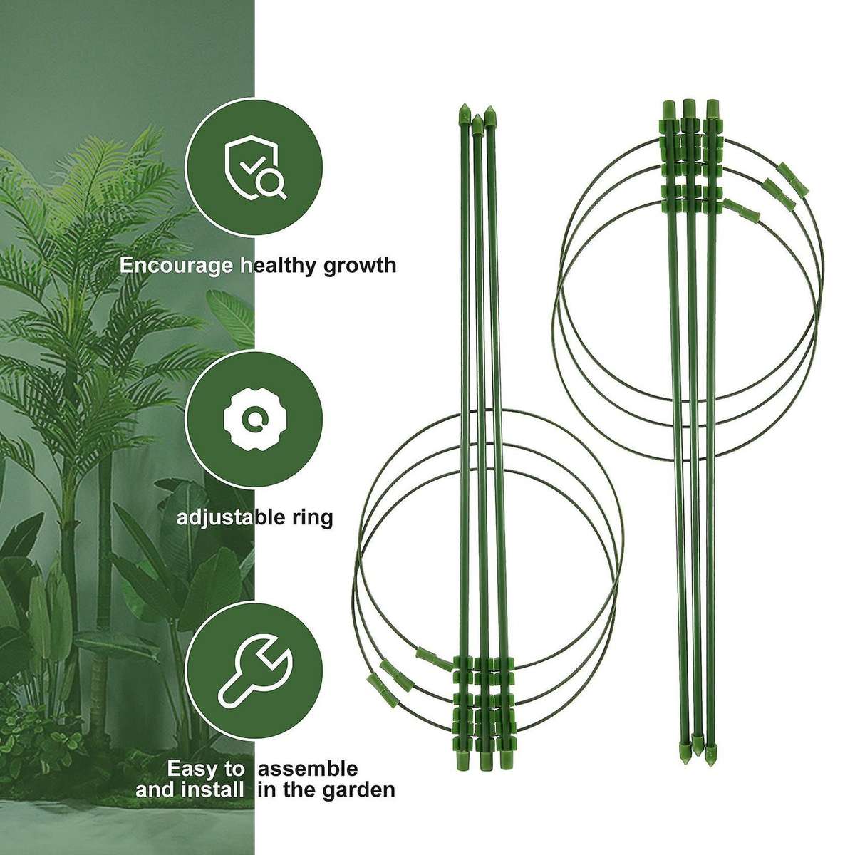 18 Inches (4 Packs) Adjustable, Foldable Tomato Cage, Tomato Cage for Garden, Plant Stakes and Supp